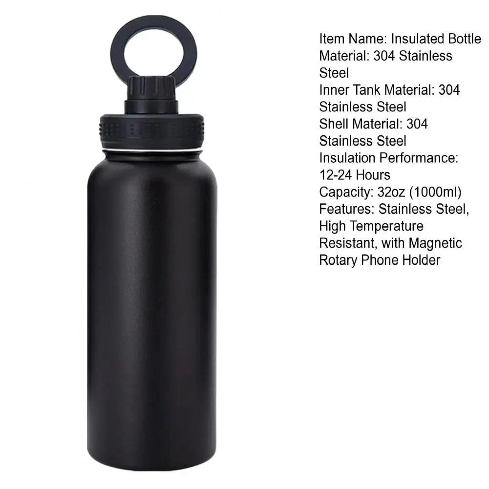 1000ml Insulated Water Bottle With Magnetic Phone Mount